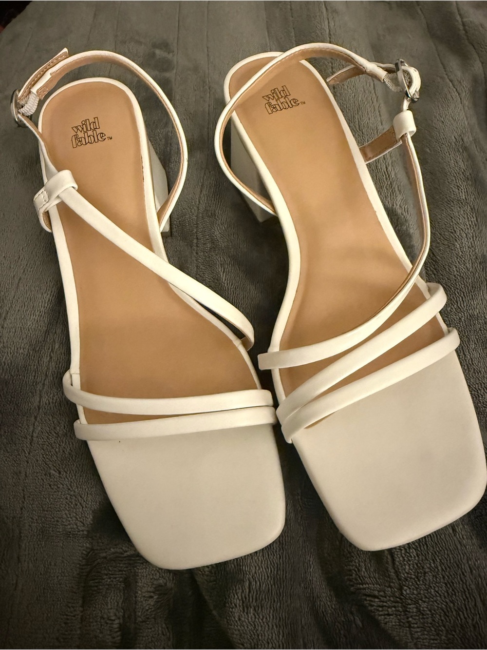 Target Wild Fable White Strappy Block Heel Sandals